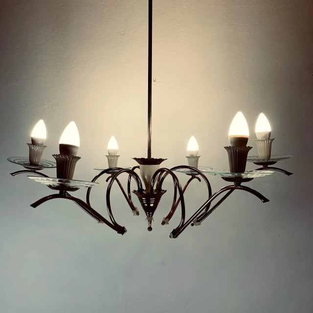 Mid-Century Spider Chandelier by Pietro Chiesa for Fontana Arte, Italy, 1940s For Sale - Image 6 of 13