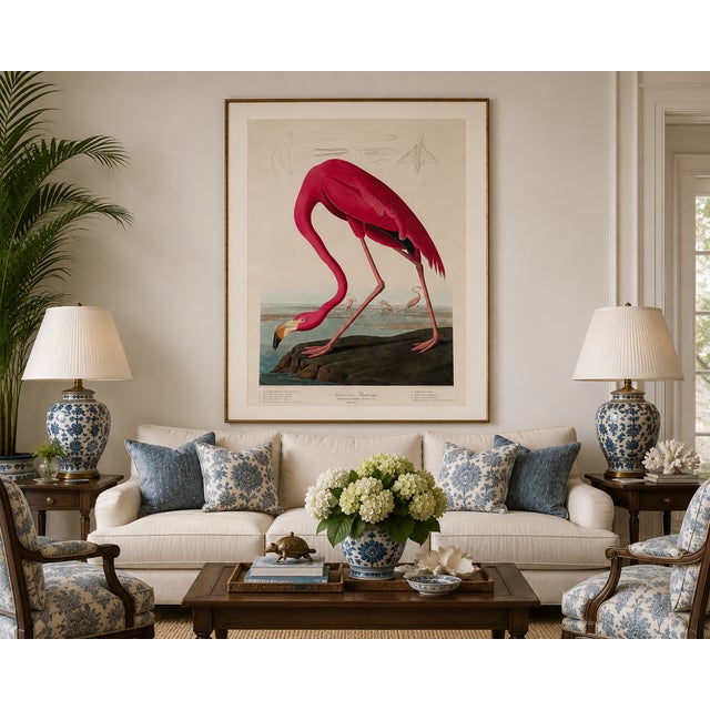 Pink Flamingo (Audubon, Birds of America), Vintage Art Print Reproduction, 24" X 36" For Sale - Image 11 of 12