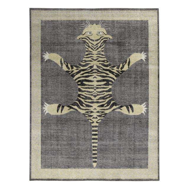 Rug & Kilim’s Tiger Rug in Charcoal, 3x4 For Sale In New York - Image 6 of 6