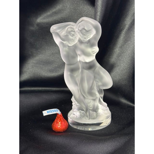 Lalique Le Faune Frosted Crystal Nude Lovers Figurine | Pan & Diane | Marc Lalique | 1960s For Sale - Image 11 of 12
