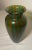 Vintage Veart Venezia Venetian Italian Art Hand Blown Caned Green Glass Vase For Sale - Image 10 of 12