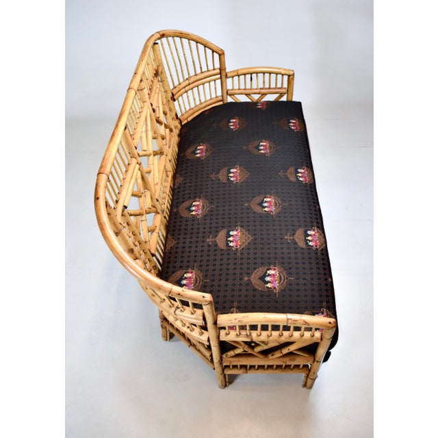 Mid-20th Century Coastal Brighton Pavilion Bamboo and Cane Settee For Sale - Image 11 of 14