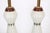 Wood Mid 20th Century Frosted White Glass Table Lamps With Hand Painted Silver Overlay - A Pair For Sale - Image 7 of 12
