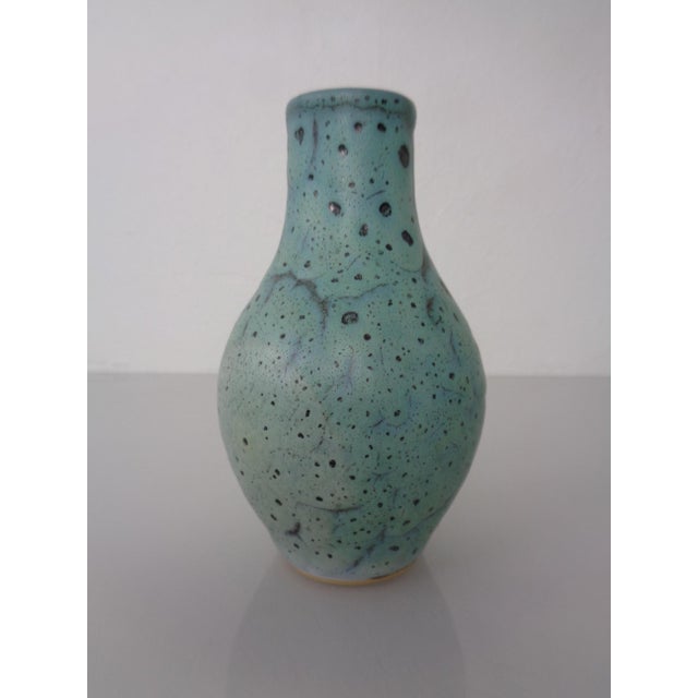 Turquoise Studio Ceramic Vase by Kerstin and Ralf Unterstab for Kunsttöpferei Unterstab, East Germany, 1960s For Sale - Image 6 of 18