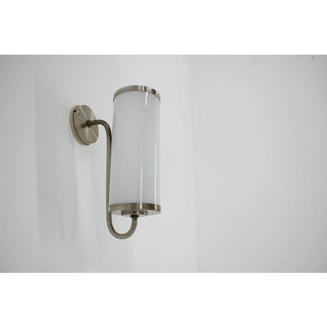 - Czechoslovakia, - 1930s - Original condition with patina - Rewired, opaline glass. Up to 250V (Europe/UK Standard).The...