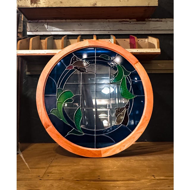 Late 20th Century Large Round Stained Glass Window For Sale - Image 5 of 15