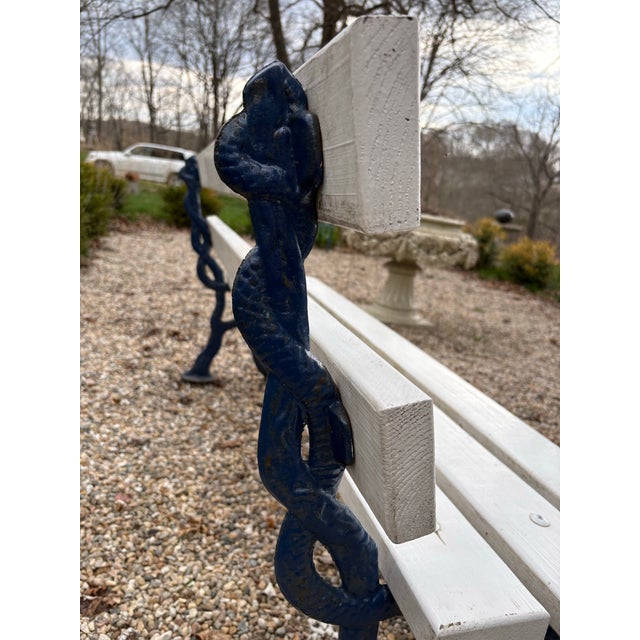 Mid 19th Century Mid 19th Century Victorian English Iron Serpent Garden Bench For Sale - Image 5 of 10