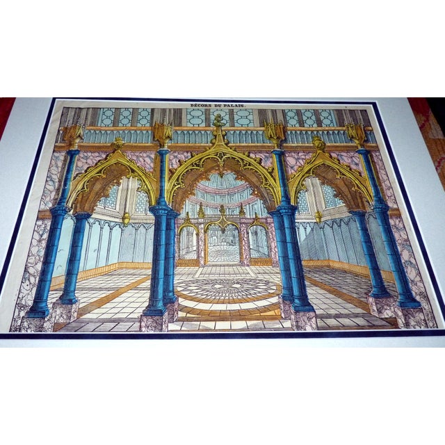 Gothic 1850s Napoleon III Era 20" X 16" French Toy Theater Backdrop, Gangel, Colportage Stamp For Sale - Image 3 of 8