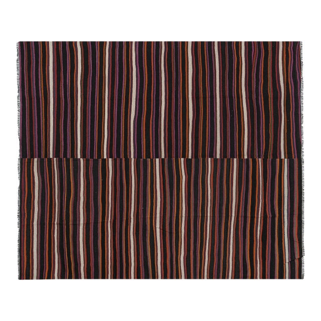 Striped Turkish Kilim Rug 9'1'' X 11'1'' For Sale