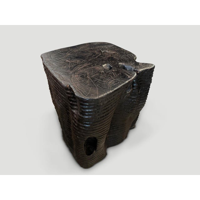Black Andrianna Shamaris Magnificent Teak Wood Side Table or Pedestal For Sale - Image 8 of 18