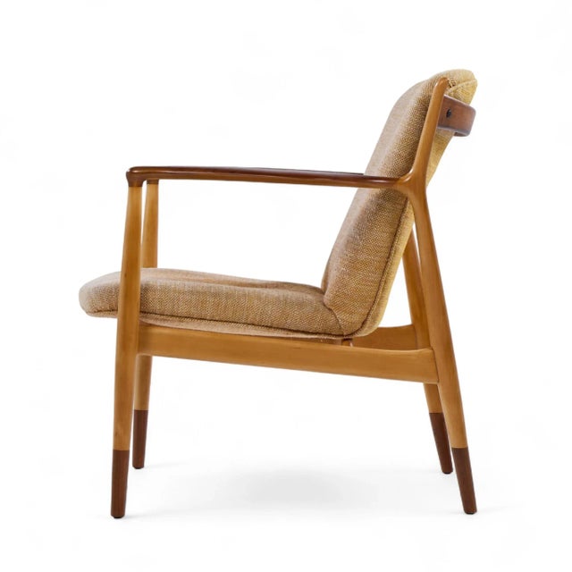 Wood Finn Juhl for Baker Delegate Mid Century Walnut Lounge Chairs - Pair For Sale - Image 7 of 12