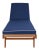 Contemporary Newport Lounge Chair with Side Table - Natural/Navy with Contrast Piping For Sale - Image 3 of 12