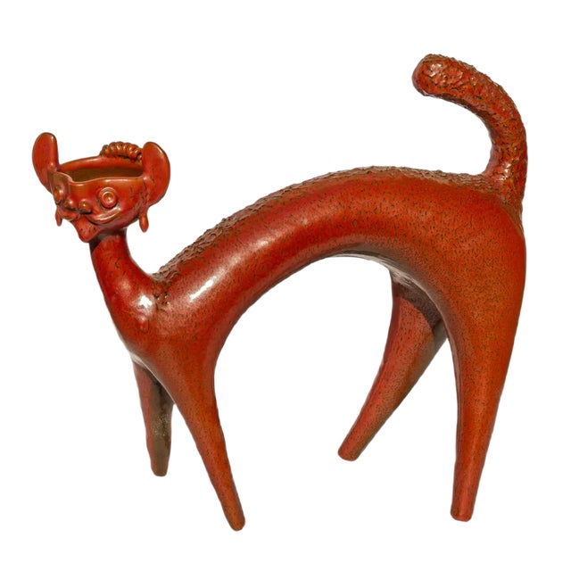 Italian Gatto Ceramic Sculpture, 1960s For Sale