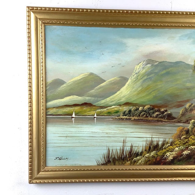 Step into the romantic drama of the Scottish Highlands with this beautifully executed oil painting by J. Kellog, a painter...