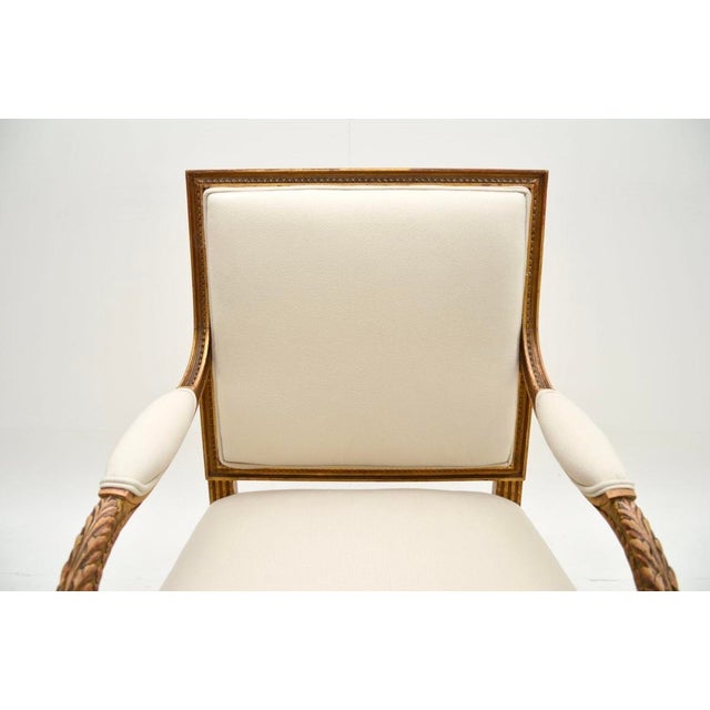 Wood Antique French Carved Giltwood Armchair, 1860s For Sale - Image 7 of 11