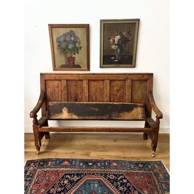 18th Century Panelled Hallway Bench For Sale - Image 4 of 7
