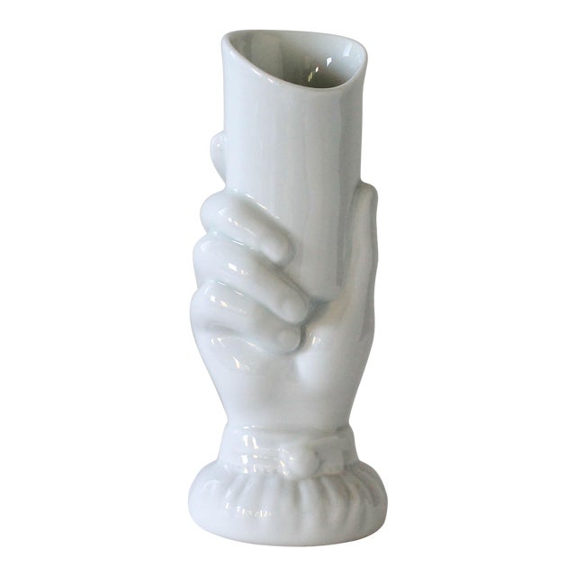 Vintage Limoges, France White Porcelain Hand Vase Chairish