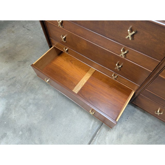 Mid Century Modern Walnut Dresser by Paul Frankl for Johnson Furniture, C1950s For Sale - Image 16 of 18