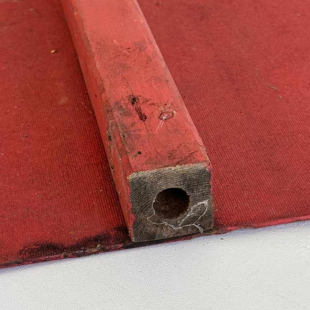 Vintage French Equilateral Triangular Shaped Red Trade Sign for Art Studio / Shop For Sale - Image 9 of 9