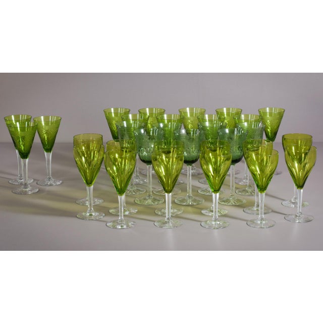 Vintage Green Glasses, 1890s, Set of 31 For Sale - Image 14 of 14