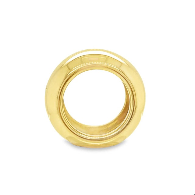 Vintage Pomellato 15MM Wide Frame Band Ring In 18K Yellow