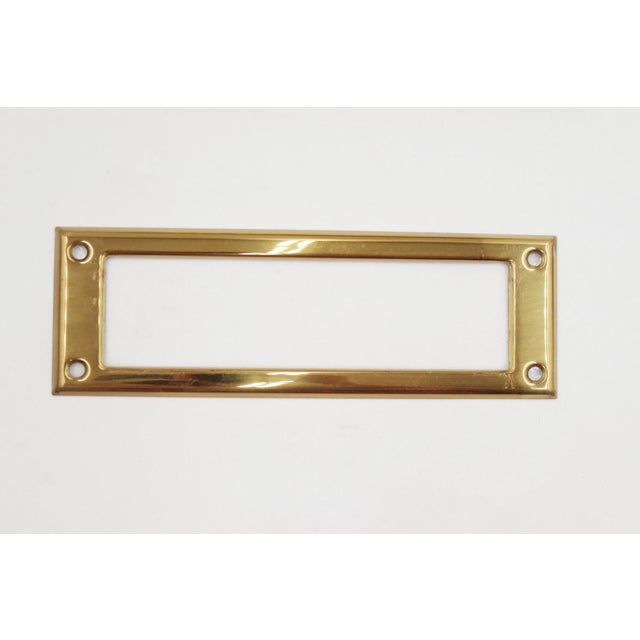 Reclaimed 8.75 In. Rectangular Polished Brass Mail Slot Set For Sale - Image 4 of 4