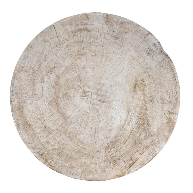Round Bleached Milan Coffee Table For Sale In Los Angeles - Image 6 of 8