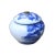 Chinese Oriental Blue Off White Porcelain Round Container Urn For Sale - Image 4 of 7