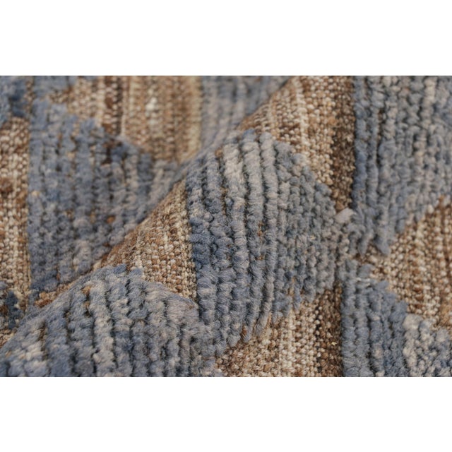 Rug & Kilim’s Moroccan Style Rug in Blue With Brown Geometric Patterns For Sale In New York - Image 6 of 7