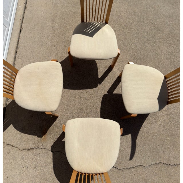 Late 20th Century Set of 4 Postmodern Italian Slatted High-Back Dining Chairs by Pietro Costantini For Sale In San Diego - Image 6 of 18