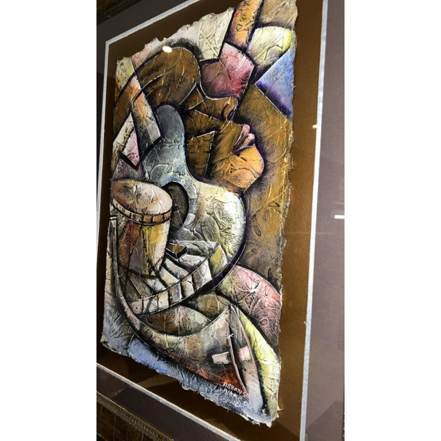 Contemporary Alphanso Blake “Soulful Melodies” Original Abstract Acrylic Painting on Canvas, Framed For Sale - Image 3 of 7