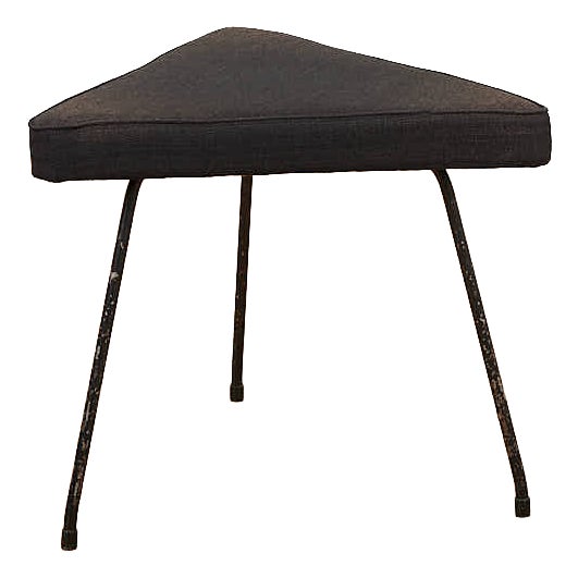 Stool with Black Metal Frame For Sale