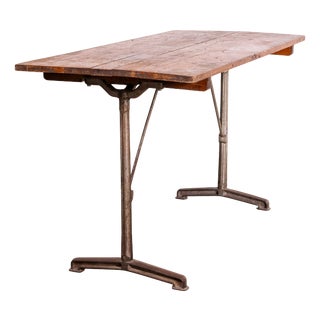 French Cast Base Small Dining Table, 1930s For Sale
