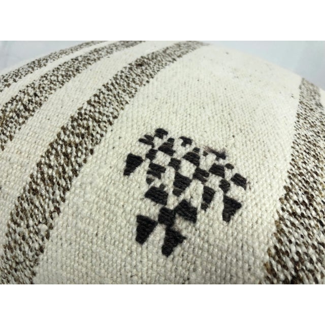 Turkish Striped Design Organic Handwoven Pillow Cover For Sale - Image 4 of 6