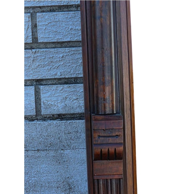 19th Century American Victorian Walnut Pierre Mirror/ Hallway Mirror. For Sale - Image 12 of 16