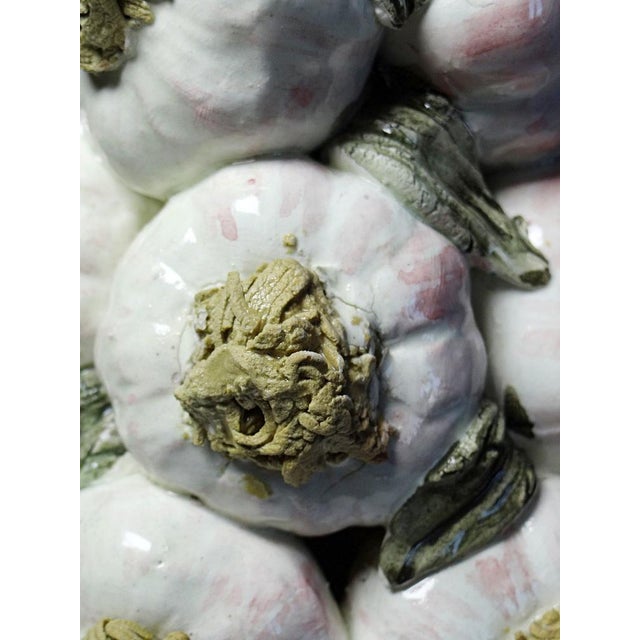Vintage Trompe-Lœil Pyramid of Garlic in Glazed Ceramic, 1960s For Sale - Image 6 of 16