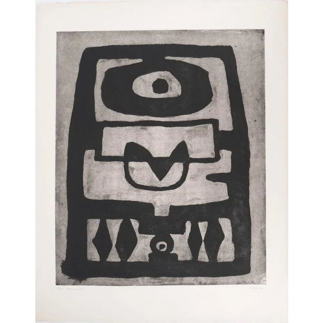 Jacques Soisson, Aztec Coat of Arms, Original Signed Lithograph For Sale - Image 6 of 6