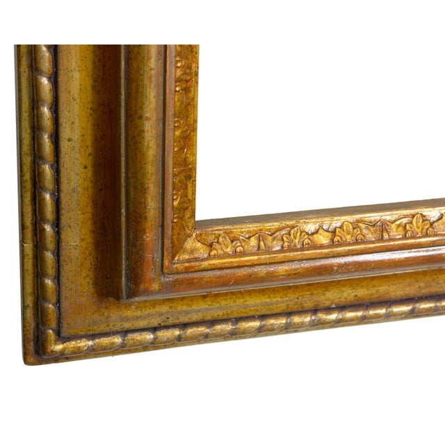 Large Vintage Italian Giltwood Picture Frame Wall Mirror with Silver Mecca Finish, 1980s For Sale - Image 4 of 8