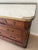French Antique French Louis XVI Style Walnut Marble Top Commode With Brass Gallery For Sale - Image 3 of 9