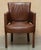 Hand-Dyed Brown Leather Halo Barrel Back Dining Chairs from Heritage, Set of 4 For Sale - Image 3 of 18