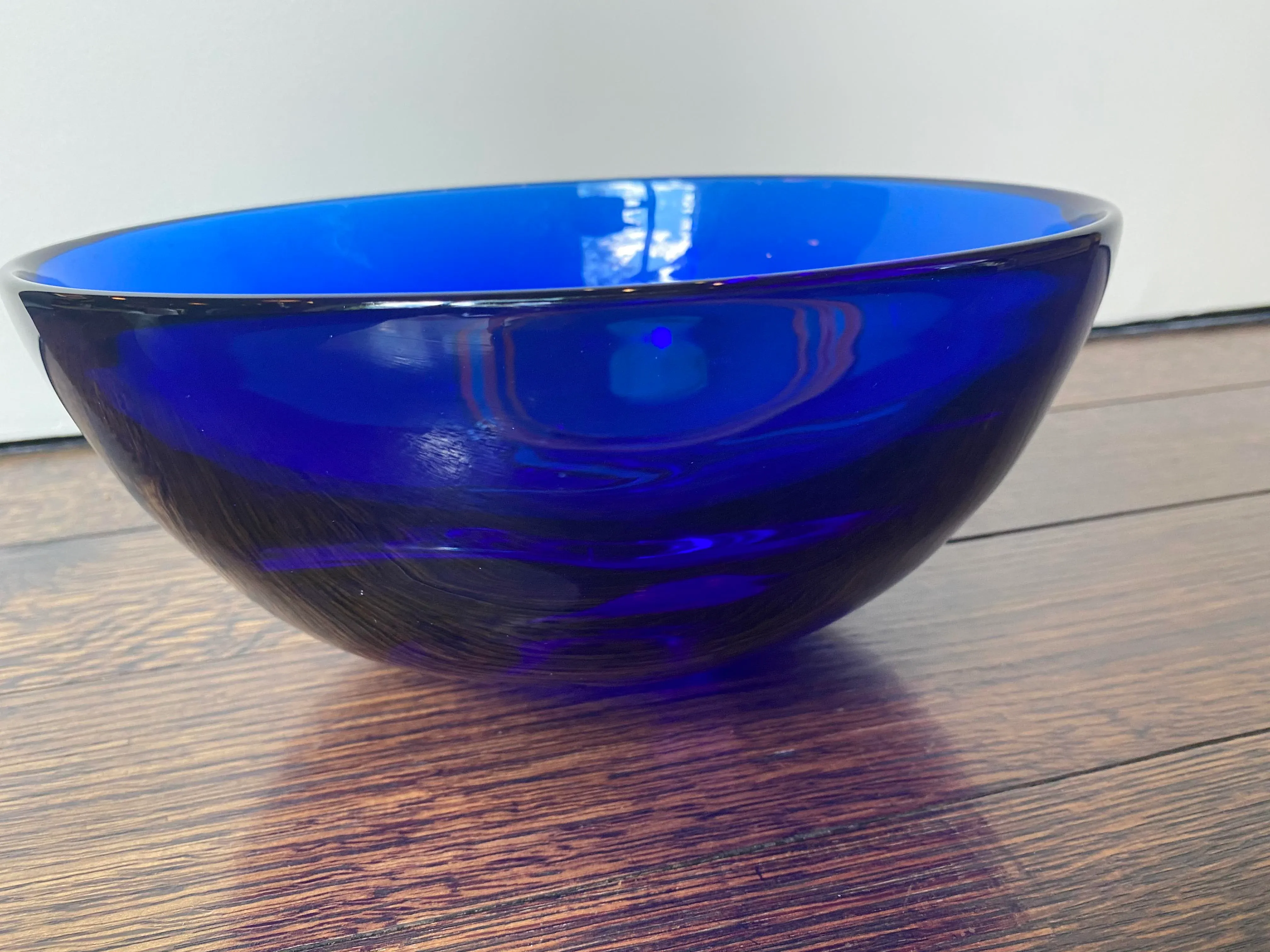 Archimede Seguso Murano for Tiffany Blue Art Glass Bowl With Cut