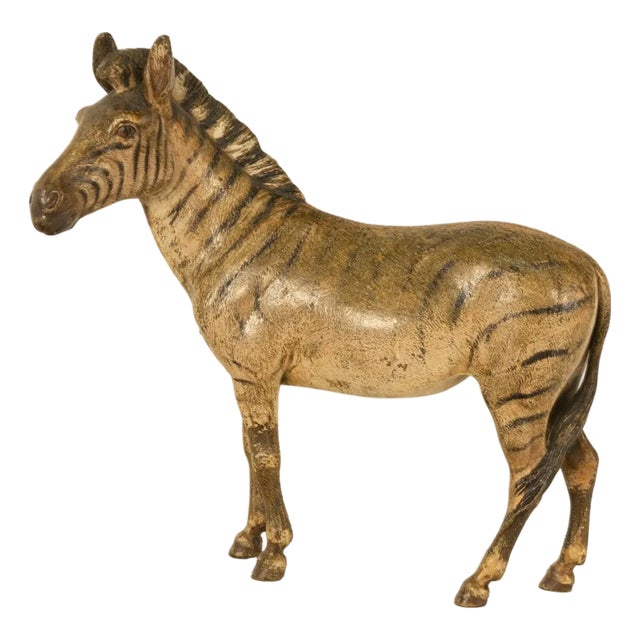 Antique Austrian Franz Bergman Cold Painted Bronze Zebra Quagga Sculpture Statue For Sale