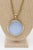 Gold Plated Pendant Necklace by Charles Allen With Large Glass Blue Opalescent Stone, 1980's For Sale - Image 10 of 10