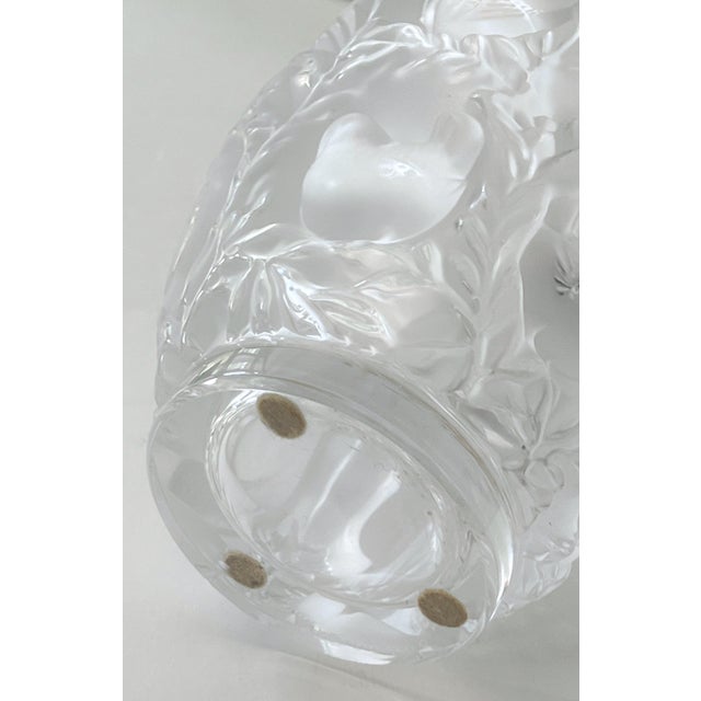 Transparent Antique Rene Lalique 1939 Design Bagatelle Vase of High Relief Sparrows in Foliage For Sale - Image 8 of 11