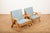 Wood Armchairs with Wooden Frame and Seat and Back in Fabric, Set of 2 For Sale - Image 7 of 12