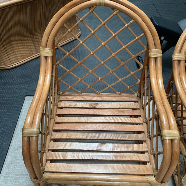 Bamboo Rattan Chairs a Pair Chairish