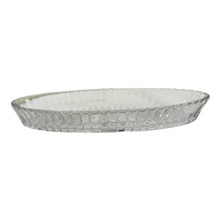 Mid 20th Century Heisey Glass Banded Flute Oval Dish For Sale