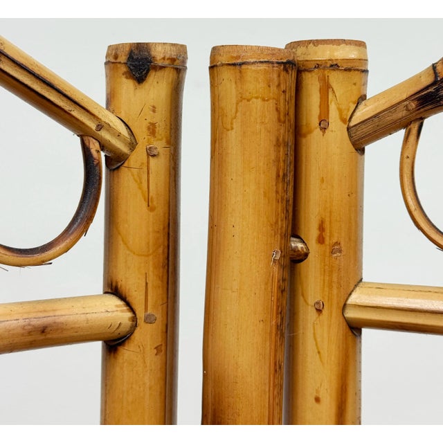 Wood Vintage Bamboo Chippendale Style Four Panel Room Divider For Sale - Image 7 of 7