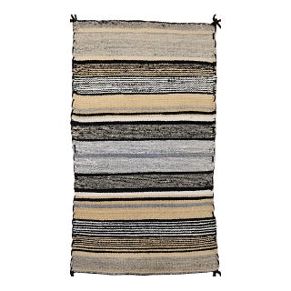 Vintage Native American Navajo Rug, Banded Stripes Pattern, Southwest Tribal Art, 2x3 For Sale