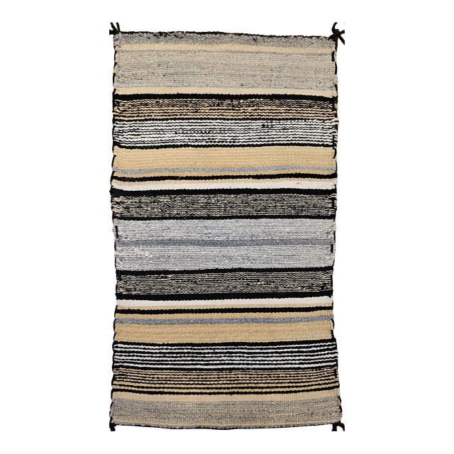 Vintage Native American Navajo Rug, Banded Stripes Pattern, Southwest Tribal Art, 2x3 For Sale